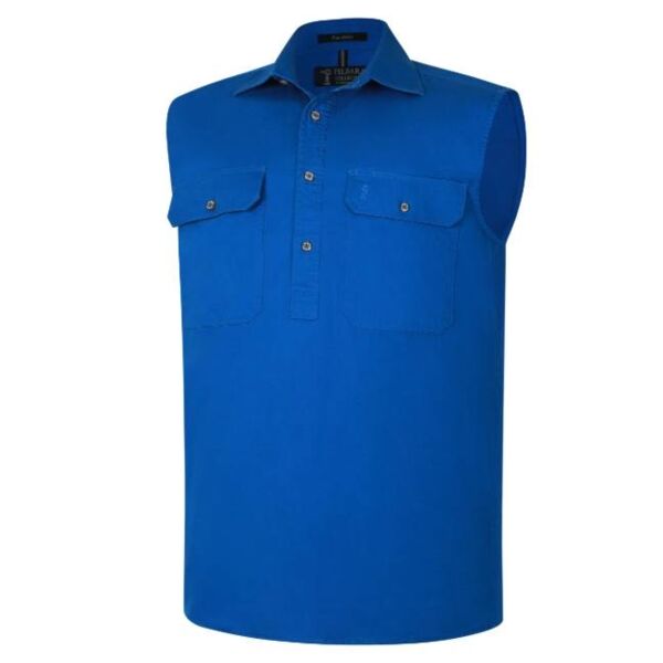 Ritemate Mens Pilbara Closed Front Sleeveless Shirt Thumbnail